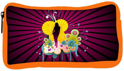 

Snoogg Eco Friendly Canvas Black Lady Designer Student Pen Pencil Case Coin Purse Pouch Cosmetic Makeup Bag (ORANGE) Pouch(Multicolor)