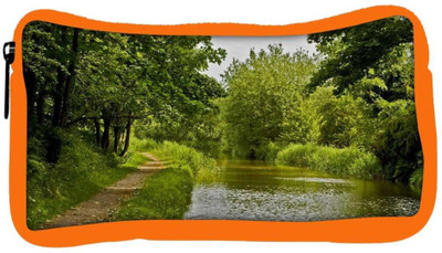 

Snoogg Eco Friendly Canvas Single Path Along Lake Side Designer Student Pen Pencil Case Coin Purse Pouch Cosmetic Makeup Bag (ORANGE) Pouch(Multicolor)