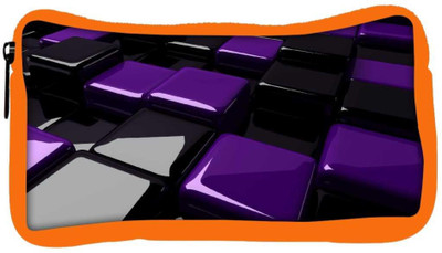 

Snoogg Eco Friendly Canvas Black And Purple Cube Designer Student Pen Pencil Case Coin Purse Pouch Cosmetic Makeup Bag (ORANGE) Pouch(Multicolor)