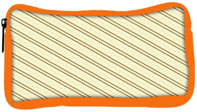 

Snoogg Eco Friendly Canvas Brown Strip Cream Pattern Designer Student Pen Pencil Case Coin Purse Pouch Cosmetic Makeup Bag (ORANGE) Pouch(Multicolor)