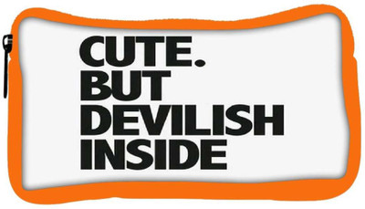 

Snoogg Eco Friendly Canvas Cute But Devilish Inside Student Pen Pencil Case Coin Purse Pouch Cosmetic Makeup Bag (ORANGE) Pouch(Multicolor)