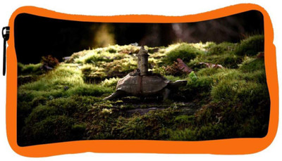

Snoogg Eco Friendly Canvas Small Tortoise Designer Student Pen Pencil Case Coin Purse Pouch Cosmetic Makeup Bag (ORANGE) Pouch(Multicolor)