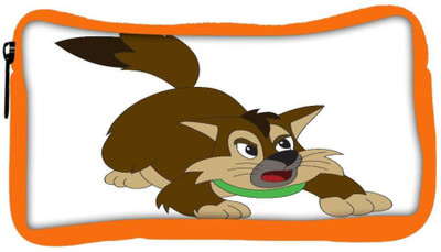

Snoogg Eco Friendly Canvas Cat Student Pen Pencil Case Coin Purse Pouch Cosmetic Makeup Bag (ORANGE) Pouch(Multicolor)