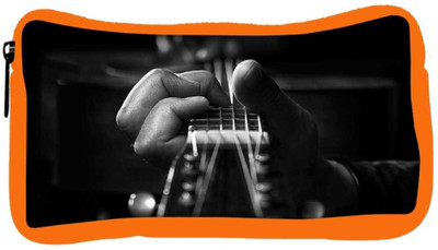 

Snoogg Eco Friendly Canvas Playing The Guitar Designer Student Pen Pencil Case Coin Purse Pouch Cosmetic Makeup Bag (ORANGE) Pouch(Multicolor)