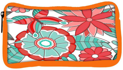 

Snoogg Eco Friendly Canvas Abstract Floral Background Student Pen Pencil Case Coin Purse Pouch Cosmetic Makeup Bag (ORANGE) Pouch(Multicolor)