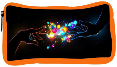 

Snoogg Eco Friendly Canvas Two Hands Designer Student Pen Pencil Case Coin Purse Pouch Cosmetic Makeup Bag (ORANGE) Pouch(Multicolor)