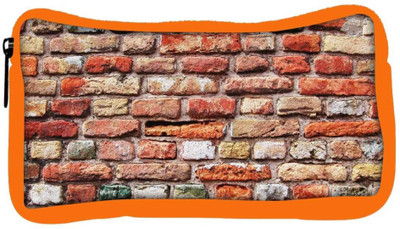 

Snoogg Eco Friendly Canvas Colorful Brick Wall Designer Student Pen Pencil Case Coin Purse Pouch Cosmetic Makeup Bag (ORANGE) Pouch(Multicolor)