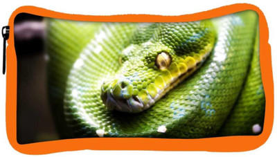 

Snoogg Eco Friendly Canvas Green Snake Designer Student Pen Pencil Case Coin Purse Pouch Cosmetic Makeup Bag (ORANGE) Pouch(Multicolor)