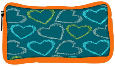 

Snoogg Eco Friendly Canvas Colorful Hearts Green Pattern Designer Student Pen Pencil Case Coin Purse Pouch Cosmetic Makeup Bag (ORANGE) Pouch(Multicolor)