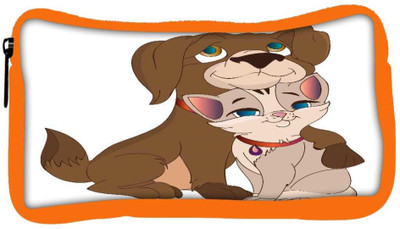 

Snoogg Eco Friendly Canvas Cat And Dog Love Student Pen Pencil Case Coin Purse Pouch Cosmetic Makeup Bag (ORANGE) Pouch(Multicolor)