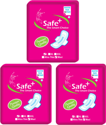 

safe plus Fresh ultra maxi-L size 96 pieces with wings Sanitary Pad(Pack of 96)