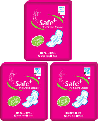 

Safe plus Fresh ultra thin-XL size 120 pieces with wings Sanitary Pad(Pack of 120)
