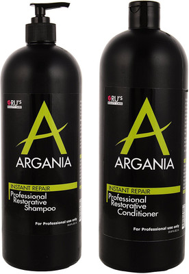 

Argania Instant Repair Restorative Professional Shampoo and Conditioner, White, 2000 ml Each(2000 ml)