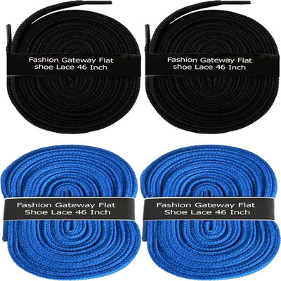 

Fashion Gateway Flat Shoe Lace for Sports shoe (120cm) FG-29 Shoe Lace(Black, Black, Blue, Blue Set of 4)