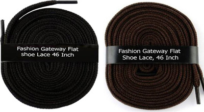 

Fashion Gateway Flat Shoe Lace for Sports shoe (120cm) FG-01 Shoe Lace(Black, Brown Set of 2)