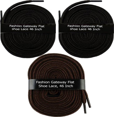 

Fashion Gateway Flat Shoe Lace for Sports shoe (120cm) FG-13 Shoe Lace(Black, Black, Brown Set of 3)