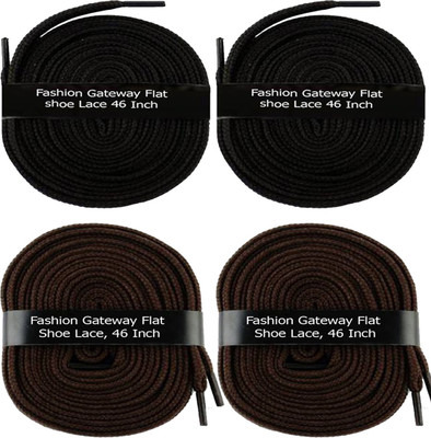 

Fashion Gateway Flat Shoe Lace for Sports shoe (120cm) FG-28 Shoe Lace(Black, Black, Brown, Brown Set of 4)