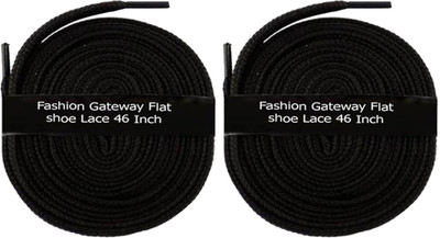 

Fashion Gateway Flat Shoe Lace for Sports shoe (120cm) FG-38 Shoe Lace(Black, Black Set of 2)