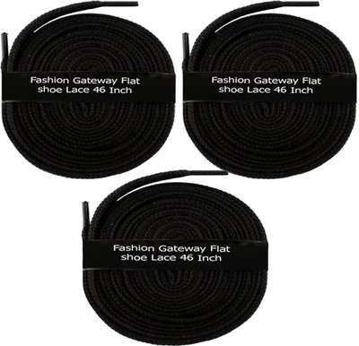

Fashion Gateway Flat Shoe Lace for Sports shoe (120cm) FG-39 Shoe Lace(Black, Black, Black Set of 3)