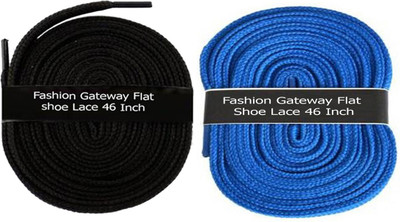 

Fashion Gateway Flat Shoe Lace for Sports shoe (120cm) FG-02 Shoe Lace(Black, Blue Set of 2)