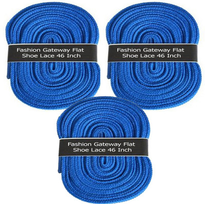 

Fashion Gateway Flat Shoe Lace for Sports shoe (120cm) FG-42 Shoe Lace(Blue, Blue, Blue Set of 3)