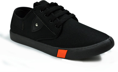 

Feetway Men's Casual Canvas Sneaker Shoes Lace Up Casual Washable And Fashionable Durable Mesh Flat Shoes Sneakers For Men(Black