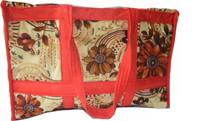 

NavRup Handworks Small Travelling Bag, Light Weight Bag, Velvet Travelling Bag Small Travel Bag(Red)