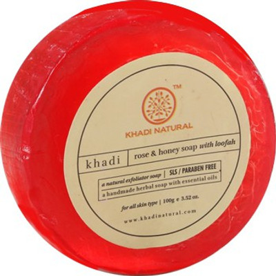 

Khadi Natural Rose & Honey Soap with loofah Pack of 2(200 g, Pack of 2)