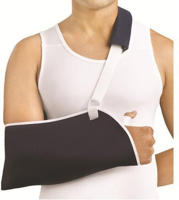 

Iris Dislocated Shoulder Sling for Broken Arm - Ergonomic, Lightweight, Breathable Mesh, Neoprene Padded Strap - Suits both Men & Women Elbow Support (Free Size, Black), Black;white