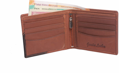 

mh Men Black Genuine Leather Wallet(12 Card Slots), Brown