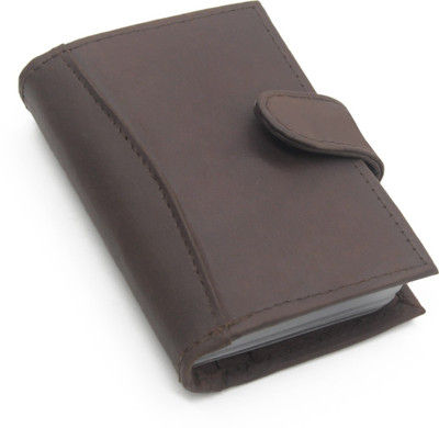 

ELV Men Brown Genuine Leather Card Holder(18 Card Slots)