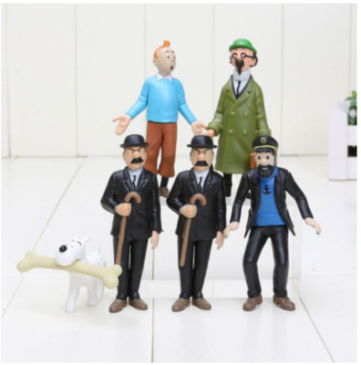 

ZenShanti Tintin Action Figure & Snowy, Captain Haddock, Prof. Calculus,Thomson & Thompson(Multicolor)