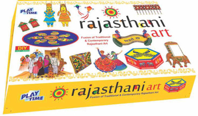 

Playtime Rajasthani Art Game for kids, Craft kits, Do it yourself, Drawing Painting kit Paint and color, DIY Activity game