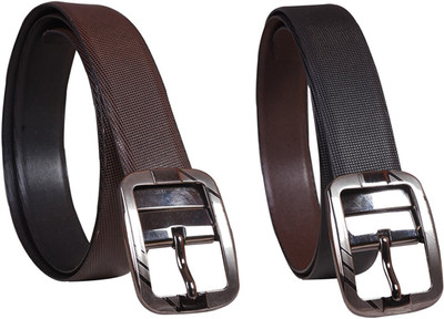 

Saugat Traders Men Party, Formal Brown, Black Genuine Leather Reversible Belt