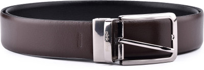 

Pink Bird Men Casual Brown Genuine Leather Reversible Belt