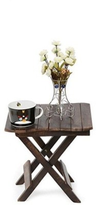 DESI KARIGAR Foldable Solid Wood Side Table(Finish Color - Brown, Pre-assembled)
