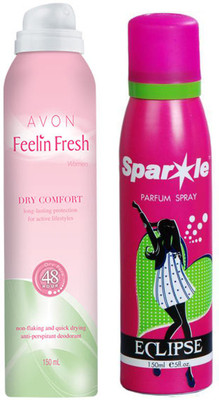 

Avon Anew Feelin Fresh dry comfort anti perspirant deodorant for women 150 ml With one sparkle perfume spray 150 ml(Set of 2)