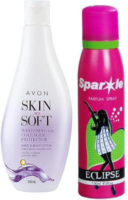 

Avon Anew Skin so Soft glutathione hand & body lotion 250 ml With one sparkle perfume spray 150 ml(Set of 2)