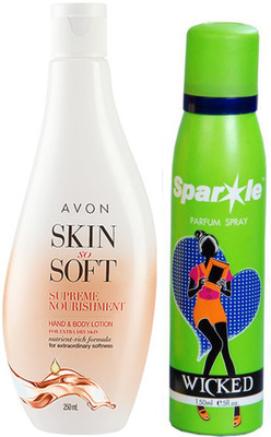 

Avon Anew Soft nourishment hand & body lotion 250 ml With one perfume spray 150 ml(Set of 2)