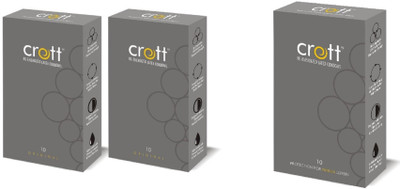 Crott india's first re-Energized dotteed condom with Orignal 2 And Vanilla Flavour Condom(Set of 3, 30S)