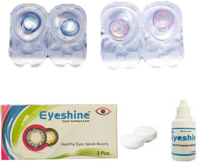 

Eyeshine Drak Blue And Voilet Color Contact Lens 2 Pair Monthly Contact Lens(0, drak blue, voilet, Pack of 4)