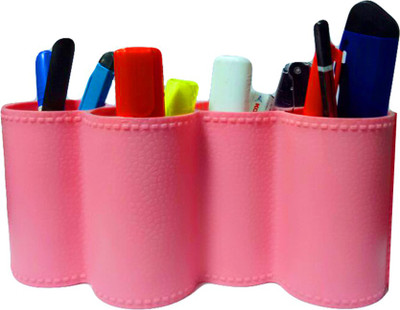 

House Of Sensation 4 Compartments Abs Plastic Desk Orgainzer(Pink)