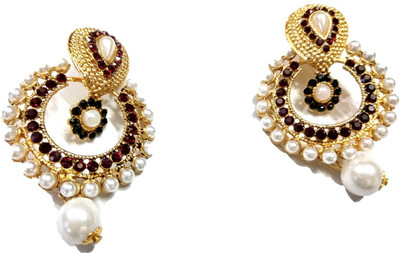 KANDK KREATION MULTICOLOR PEARL DANGLER EARRINGS Alloy Drops & Danglers
