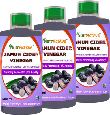 

Nutractive Jamun Cider Vinegar, Raw, Unfiltered Energy Drink(3x500 ml, jamun, vinegar Flavored)
