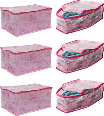 

Kuber Industries Designer Heavy Transparent Net Saree Cover & Blouse Cover 6 Pcs Set (Pink) COMBVASCO02(Pink)