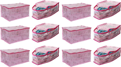 

Kuber Industries Designer Heavy Transparent Net Saree Cover & Blouse Cover 12 Pcs Set (Pink) COMBVASCO03(Pink)