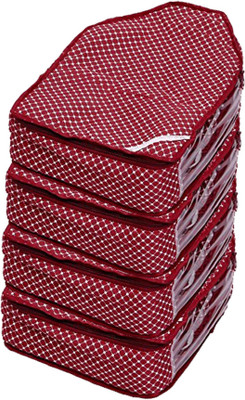 KUBER INDUSTRIES Designer Blouse Cover In Maroon Cotton Fabric Set of 4 Pcs COMBVASCO11(Maroon)