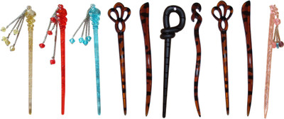 

Indian Happy Greta Combo of Multi Color Juda Sticks Bun Stick(Multicolor)