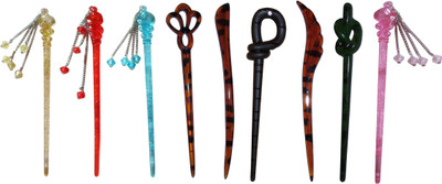 

Piya Combo of Multi Color Juda Sticks Bun Stick(Multicolor)