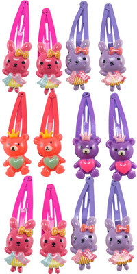 

Saamarth Impex Metal Clip Snap Hair Clips Tik tak Barrettes Good Quality For Kids,Girls,Women Set Of 12 Hair Clip(Multicolor)